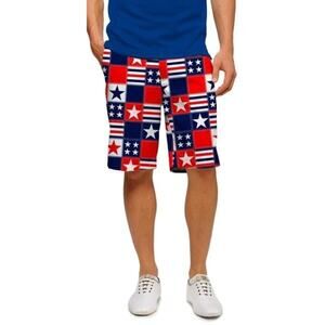 Loudmouth Men’s Golf Betsy Ross Flag USA Shorts Sz 34